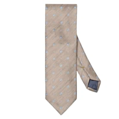 Shop Eton Silk Linen Tie In Neturals