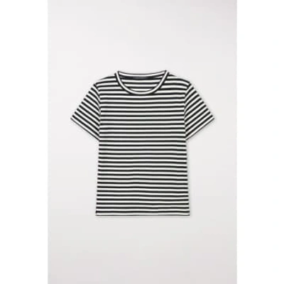 Shop Luisa Cerano Striped Crew Neck T-shirt Size: 10, Col: Black/white