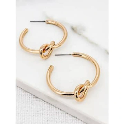 Shop Envy Hoop Earrings With Knots Gold