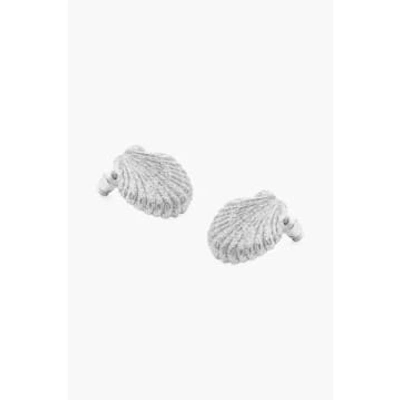 Shop Tutti & Co Ea618s Seashell Earrings Silver In Metallic