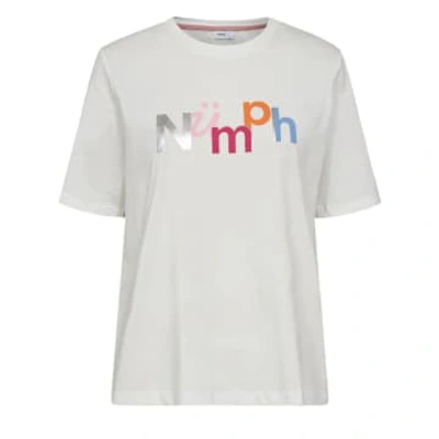 Shop Numph Laia T-shirt In Bright White