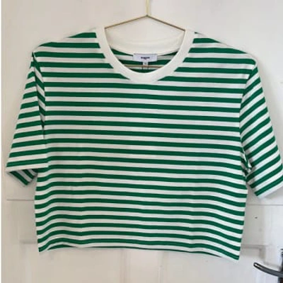 Shop Anorak Suncoo Milano Stripe T-shirt Boxy Cut Green White