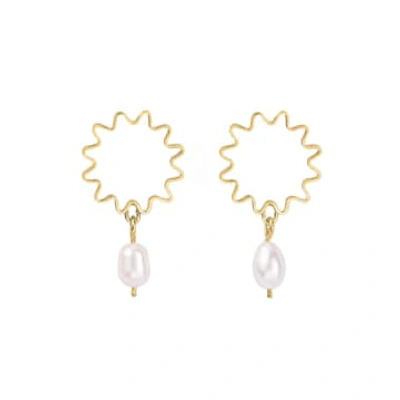 Shop Olivia Taylor Pearl Studs In Gold