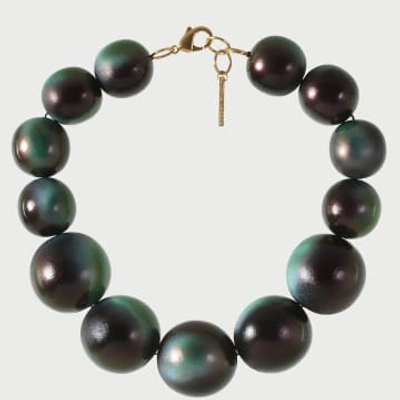 Shop Katerina Vassou Brass Bead Necklace Green