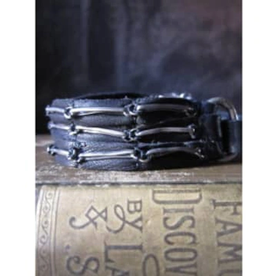 Shop Goti Multi Leather Strap Bracelet In Black