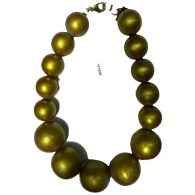 Shop Katerina Vassou Brass Large Bead Necklace Gold