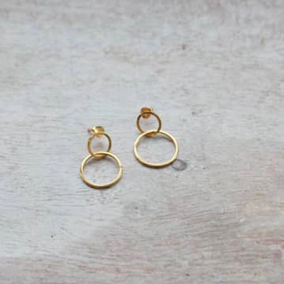 Shop Annie Mundy Vic-23 Gold Double Loop Stud Earrings