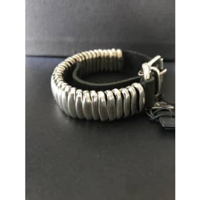 Shop Goti 925 Oxidised Silver Circles Bracelet Br 158 In Metallic