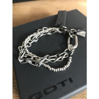 Shop Goti 925 Oxidised Silver Bracelet Br 2079 In Metallic