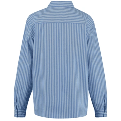 Shop Gerry Weber Blue Stripe Shirt With Sparkly Bead Detail
