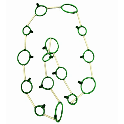 Shop Christina Brampti Necklace Cord Rings With Aluminium Tubes Green