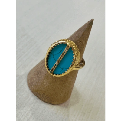 Shop Boho Beach Fest Une A Une Stone Shine Ring- Turquoise In Blue