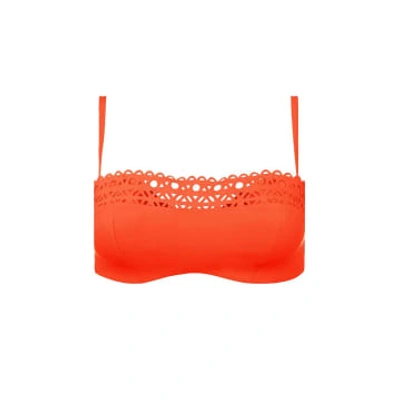 Shop Lise Charmel Ajourage Couture Padded Bikini Top In Orange