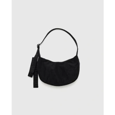 Shop Baggu Small Nylon Crescent Bag In Black