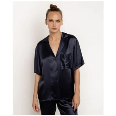 Shop Greek Archaic Kori Satin Single Pocket Short Sleeve Shirt Size: L, Col