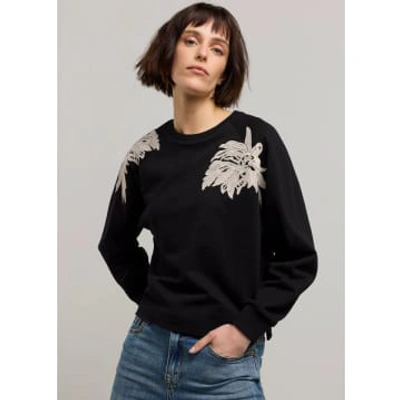 Shop Summum Woman Sweatshirt With Raglan Sleeves In Black