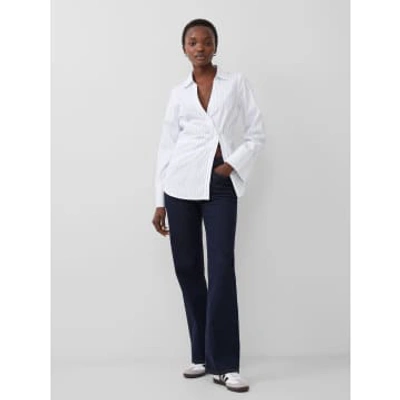 Shop French Connection Isabelle Asymmetric Shirt-linen White Cashmere-72waj