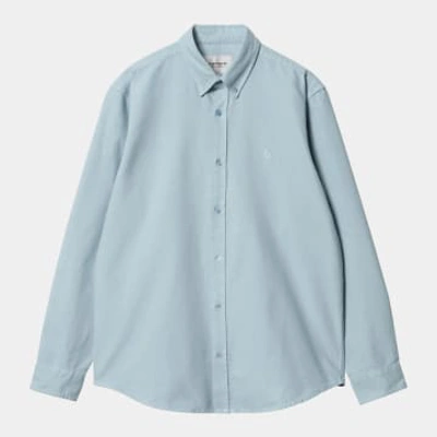 Shop Carhartt Chemise Bolton Frosted Blue Garment Dyed