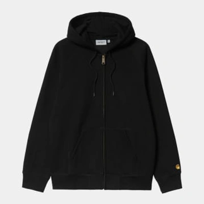 Shop Carhartt Chase Black / Gold Hooded Jacket