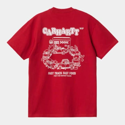 Shop Carhartt T-shirt Fast Food Samba / White