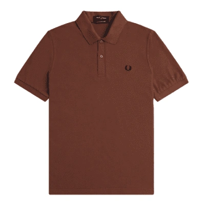 Shop Fred Perry Reissues Original Plain Polo Whiskey Brown & Black