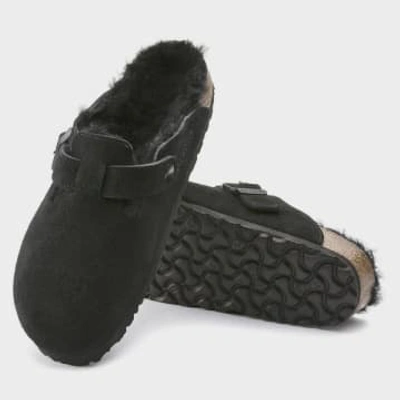 Shop Birkenstock Boston Shearling Black Clogs