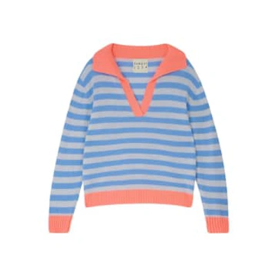 Shop Jumper 1234 Cashmere Striped Collar Jumper In Pink