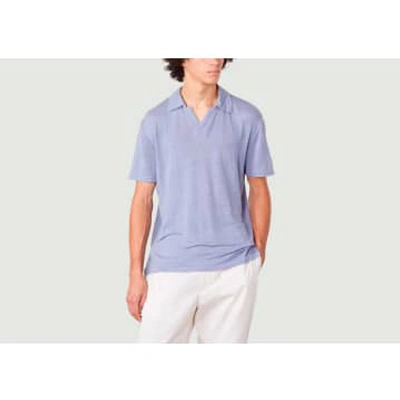 Shop Officine Generale Simon Linen Polo Shirt