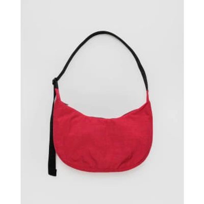 Shop Baggu Medium Nylon Crescent Bag Candy Apple In Red