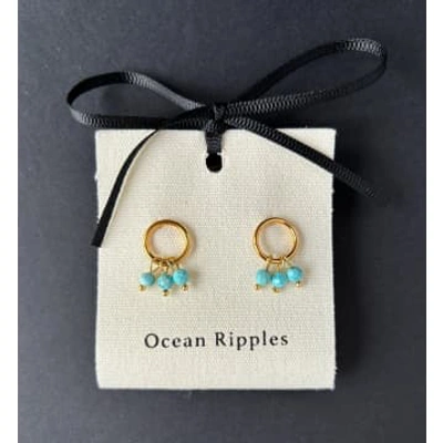 Shop Ocean Ripples Turquoise Fan 18e 27 Earrings In Blue
