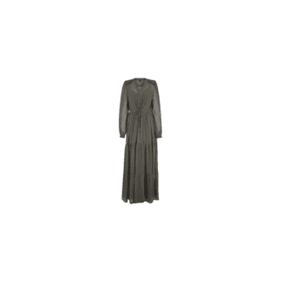 Shop Hugo Boss Boss Dauta Tie Waist Maxi Dress Col: 070 Open Grey, Size: 8