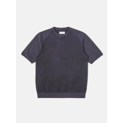 Shop Universal Works 30209 Ss Sweatshirt In Brush Back Sweat Navy In Blue