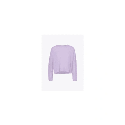 Shop 360cashmere 360 Cashmere Riley Crew Open Stitch Sleeves Jumper Size: M, Col: Lilac