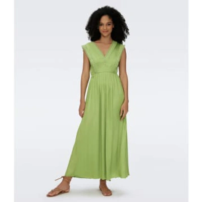 Shop Dvf Margot Dress In Chartreuse
