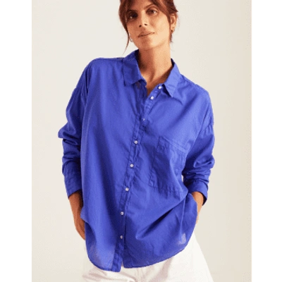 Shop Sacrecoeur Caroline Poplin Shirt Royal Blue