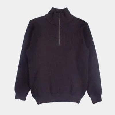 Shop Armor-lux Half Zip Sweater In Blue