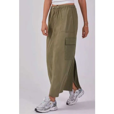 Shop Reiko Denver Skirt In Kaki In Neutrals