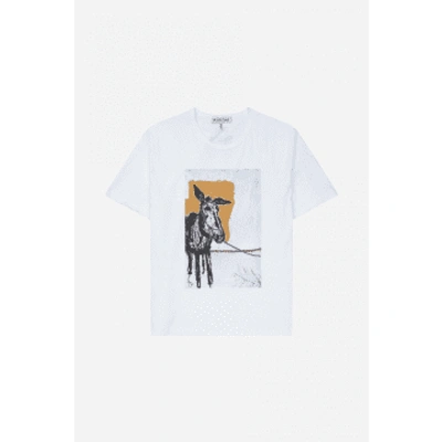 Shop Munthe Midi Donkey Artistic T-shirt Col: White Multi, Size: 12