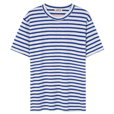 Shop Loreak Mendian Arraun Stripe T-shirt Off White/ink