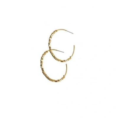 Shop Hot Tomato Beaded Shimmer Hoops In Gold