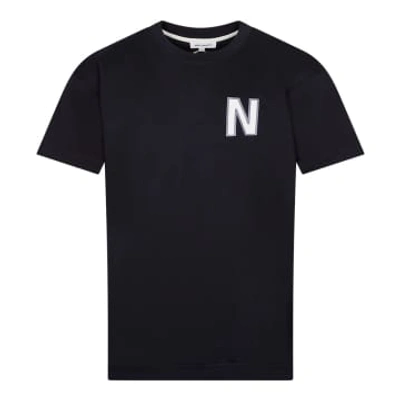 Shop Norse Projects Simon Large "n" T-shirt In Blue