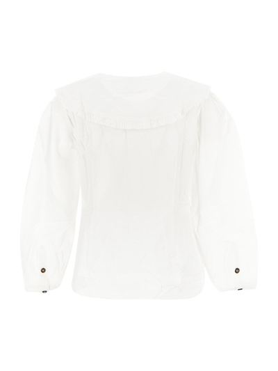 Shop Ganni Cotton Shirt In White