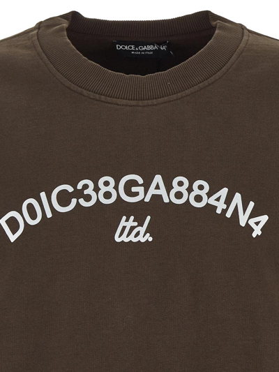 Shop Dolce & Gabbana Cotton Sweatshirt In Brown