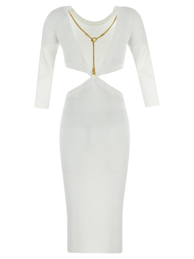 Shop Elisabetta Franchi Tight Dress In Ivory