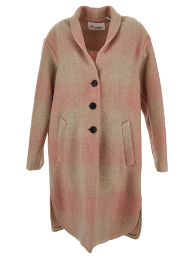 Shop Isabel Marant Étoile Checked Coat In Pink