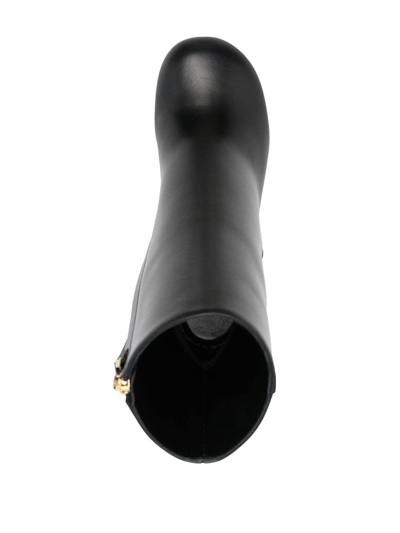 Givenchy Black G Cube Ankle Boots With Gold-tone Logo Heel Black In Leather Woman In Black