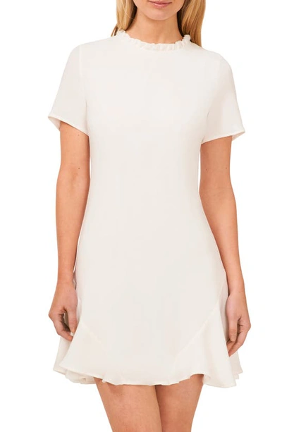 Shop Cece Ruffle Crepe Minidress In New Ivory