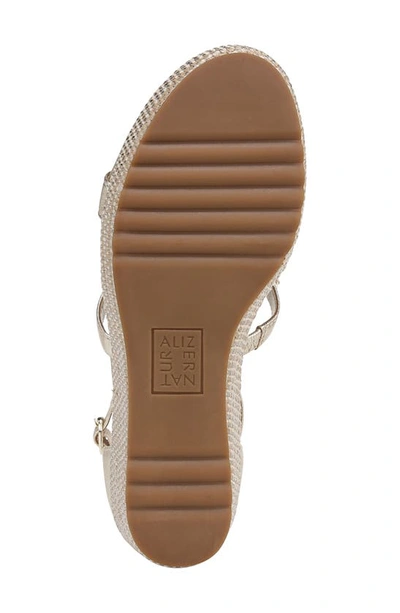 Shop Naturalizer Serena Ankle Strap Espadrille Platform Wedge Sandal In Champagne Metallic Leather