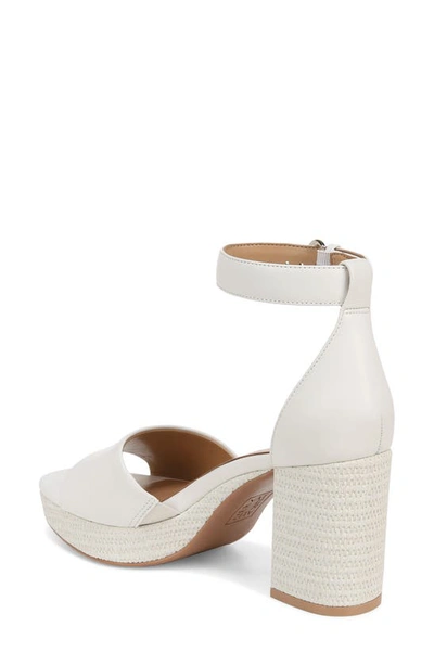 Naturalizer Pearlyn Ankle Strap Platform Sandal In Warm White Leather