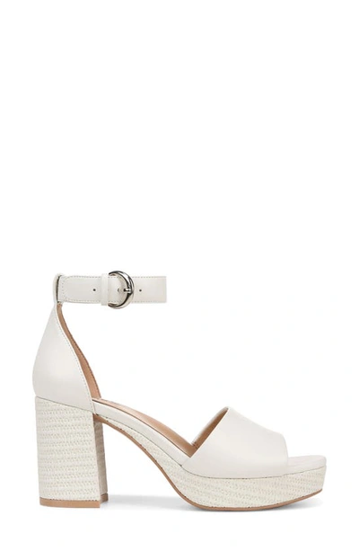 Naturalizer Pearlyn Ankle Strap Platform Sandal In Warm White Leather